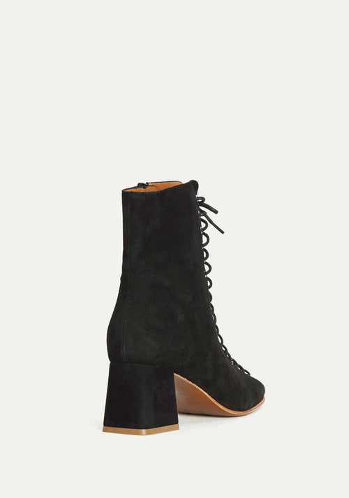 Becca Suede Black Heel Boot | By Far 