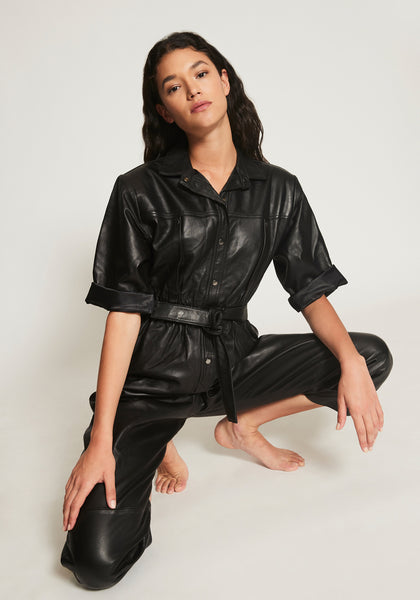 leather jumpsuit