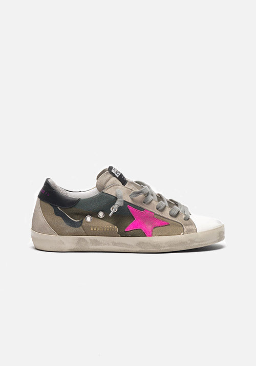 golden goose superstar camouflage canvas sneakers