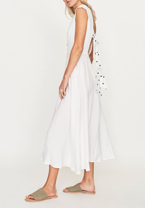 bec and bridge white linen dress