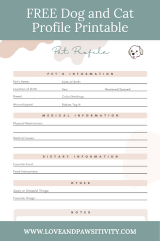 Free Dog Profile Printable