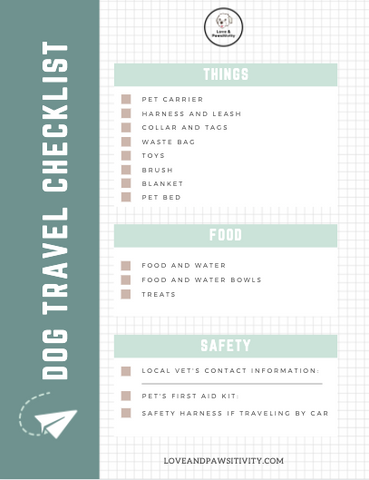 Tips for Taking Your Dog on a Vacation Free Printable Checklist