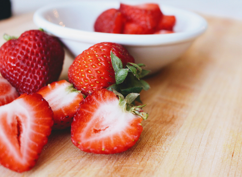 strawberries dog treat photo