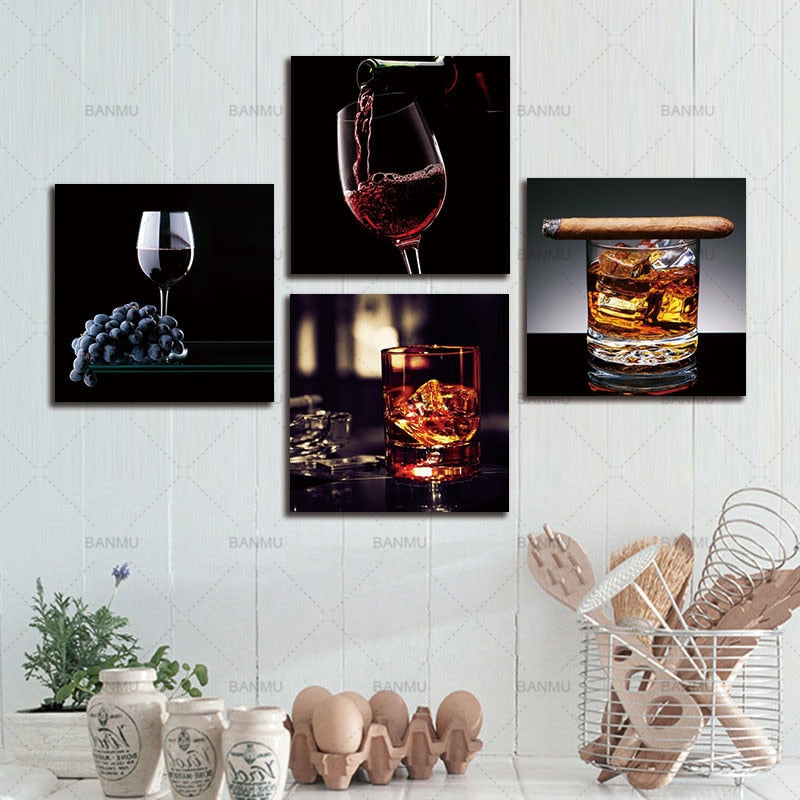 Wine And Whisky With Cigar Canvas Prints Kav Style