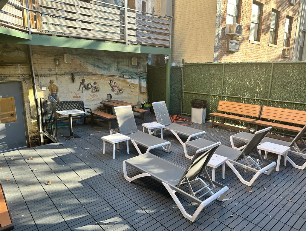 Russian and Turkish Baths outdoor lounge area