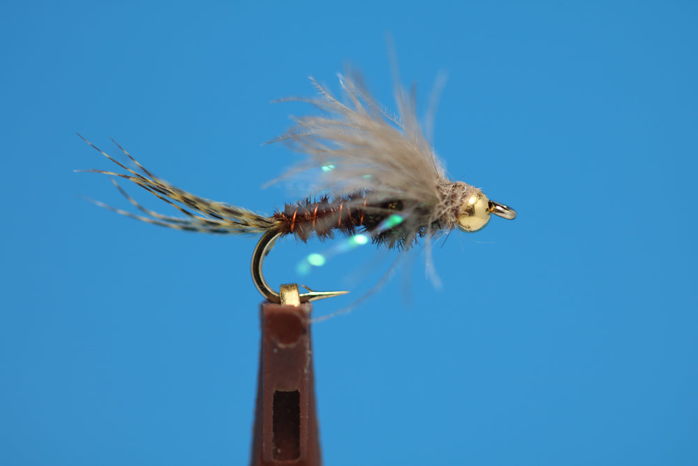 Bead Head PMD Nymph with Peacock and CDC - montanatroutflies