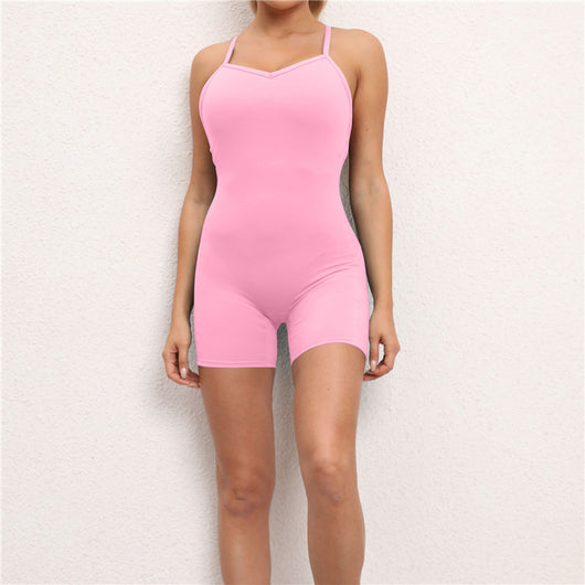 Women's Brushed Sculpt Short Bodysuit - All in Motion Coral Pink M