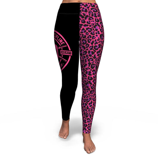 BABY PINK LEOPARD - YOGA LEGGINGS - HIGHER WAISTED