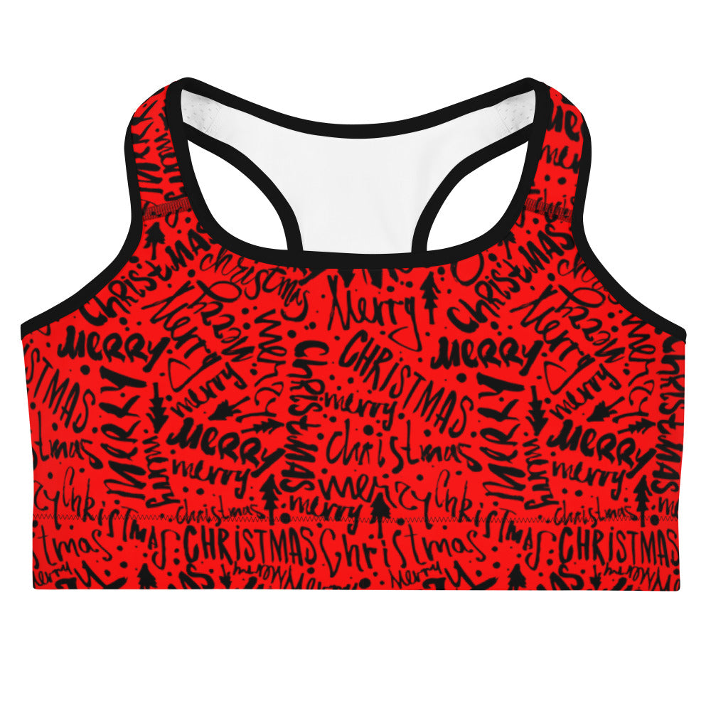 christmas sports bra