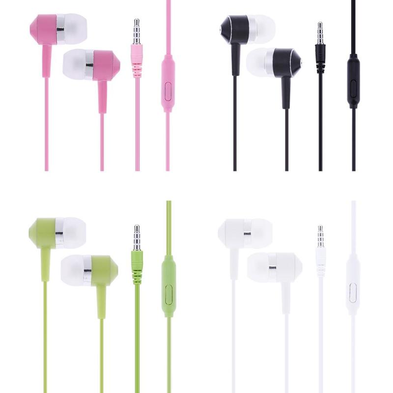 Wired Earphone In Ear Stereo Small Cheap Earpiece Headset with Volumn Control Microphone 3.5mm For Smartphone MP3 PC