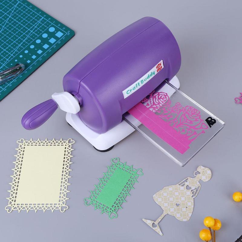 DIY Dies Cutting Embossing Machine Scrapbooking Dies Cutter Paper Card Die-Cut Machine Home Embossing Dies Tool Pink Purple