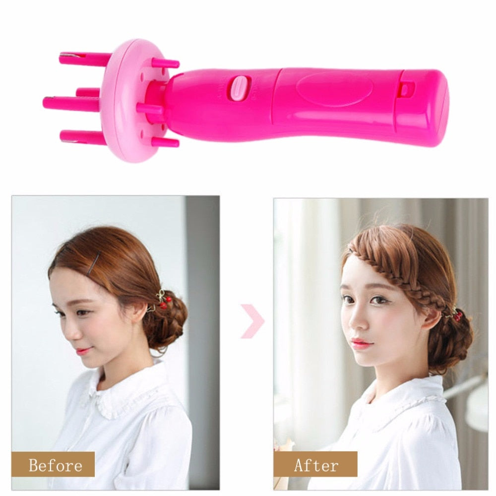 Diy Electric Fashion Hair Braiding Braider Tools X Press Automatic Braid Knitted Device Fast Women Hair Beauty Care Styling Tool