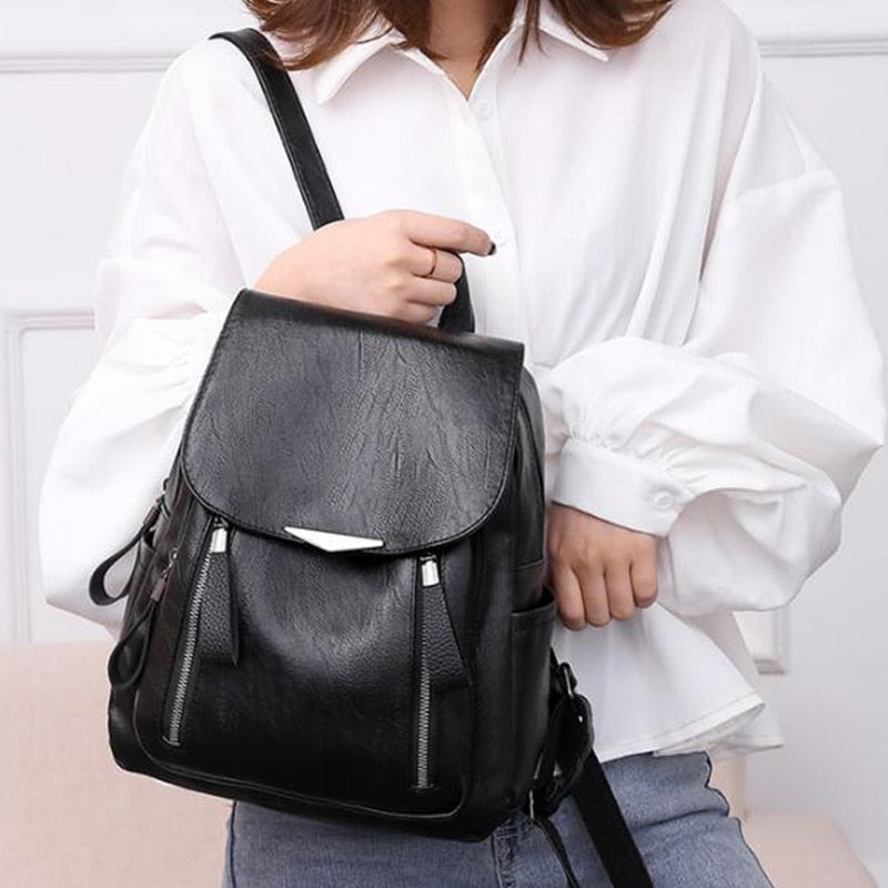 womens soft leather backpack