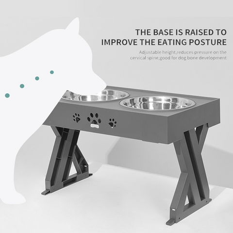 Elevated Dog Bowl Stand- 7" Raised Dog Bowl for Medium Dogs