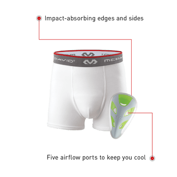 Des Sports :: Multisports :: Cups & Groin Protectors :: Mcdavid Cups &  groin protectors :: White Cups & groin protectors :: McDavid Youth Classic  Cut Brief Cup Pocket avec Flexicup 7-12 ans Taille standard 24-26