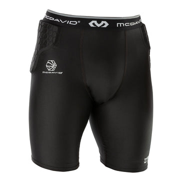 Adult Padded Compression Shorts 5-Pad Football Girdle Hip Thigh Protector  Deep Black