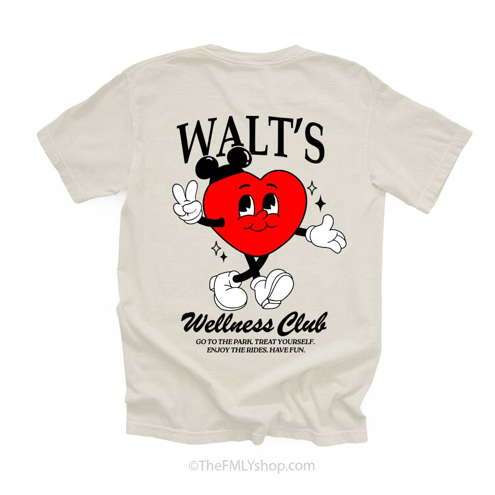 Walt's Wellness Club Heart Mascot Tee