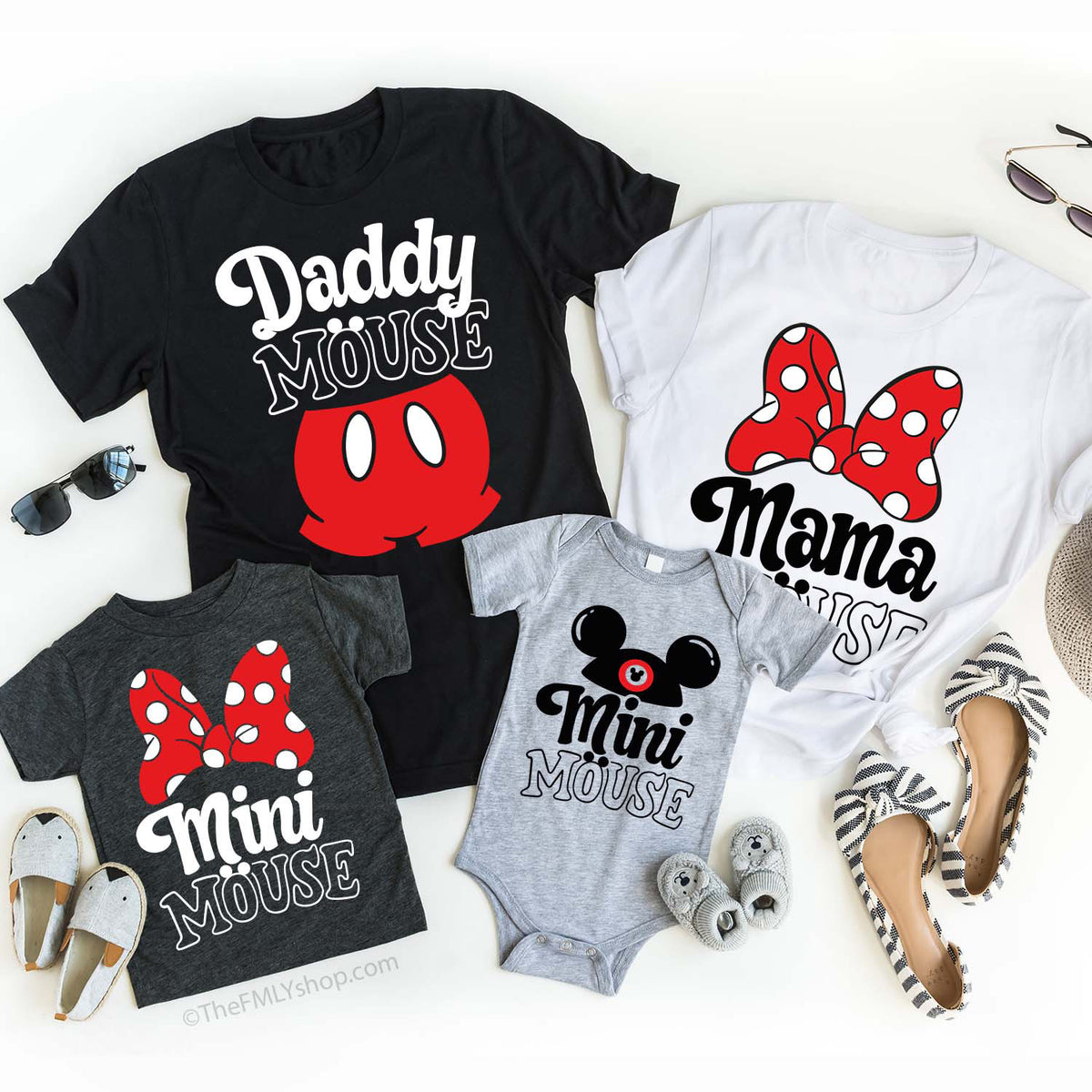 Mini Mouse Tee, Mickey Hat, Kids Size