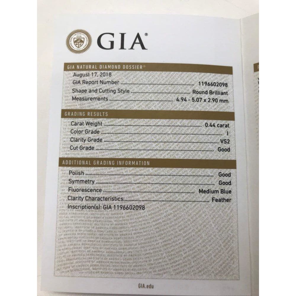 Rose Gold 1/2 Carat Gia Certified 