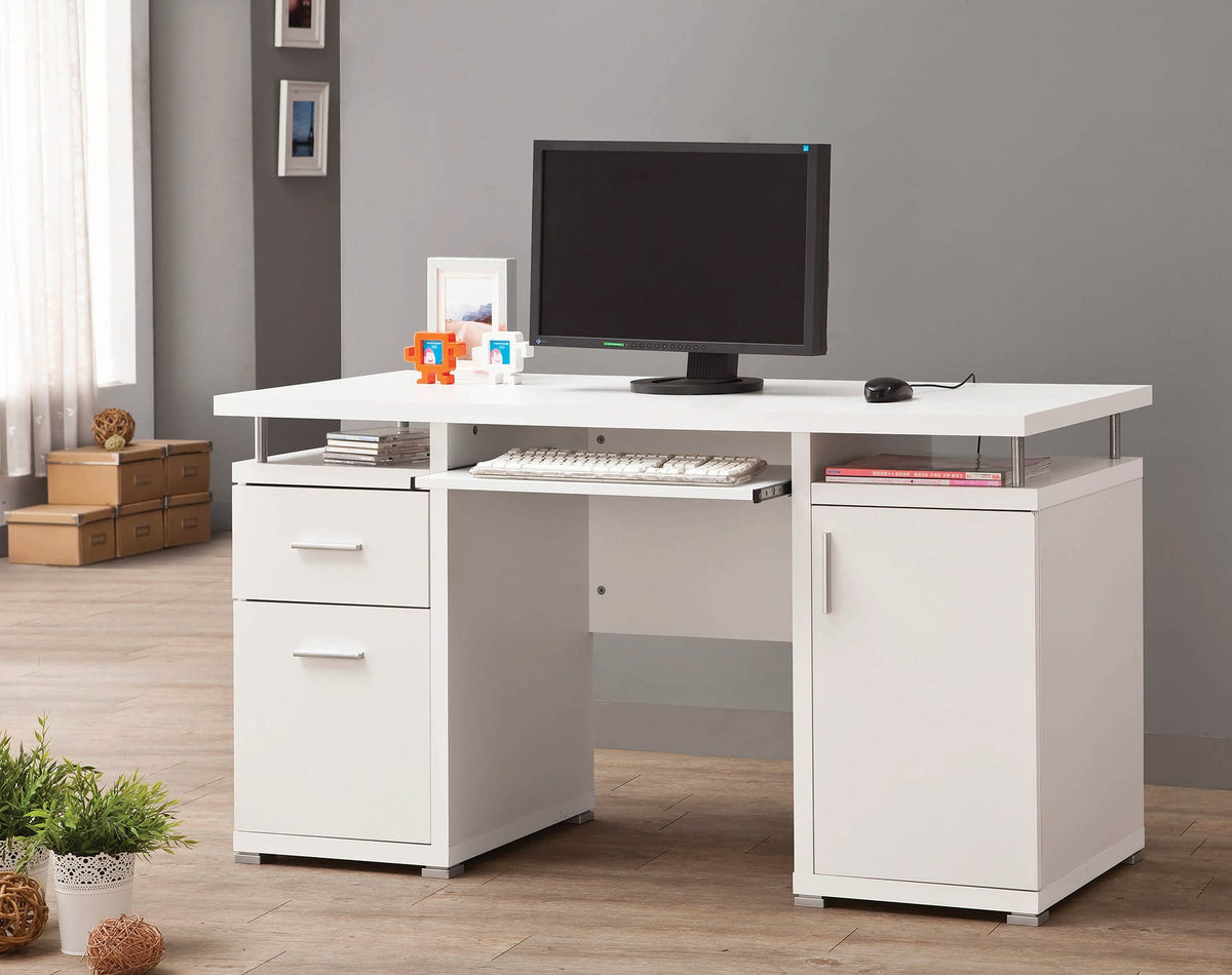 Contemporary White  Computer  Desk  OUT OF STOCK Desks Galore