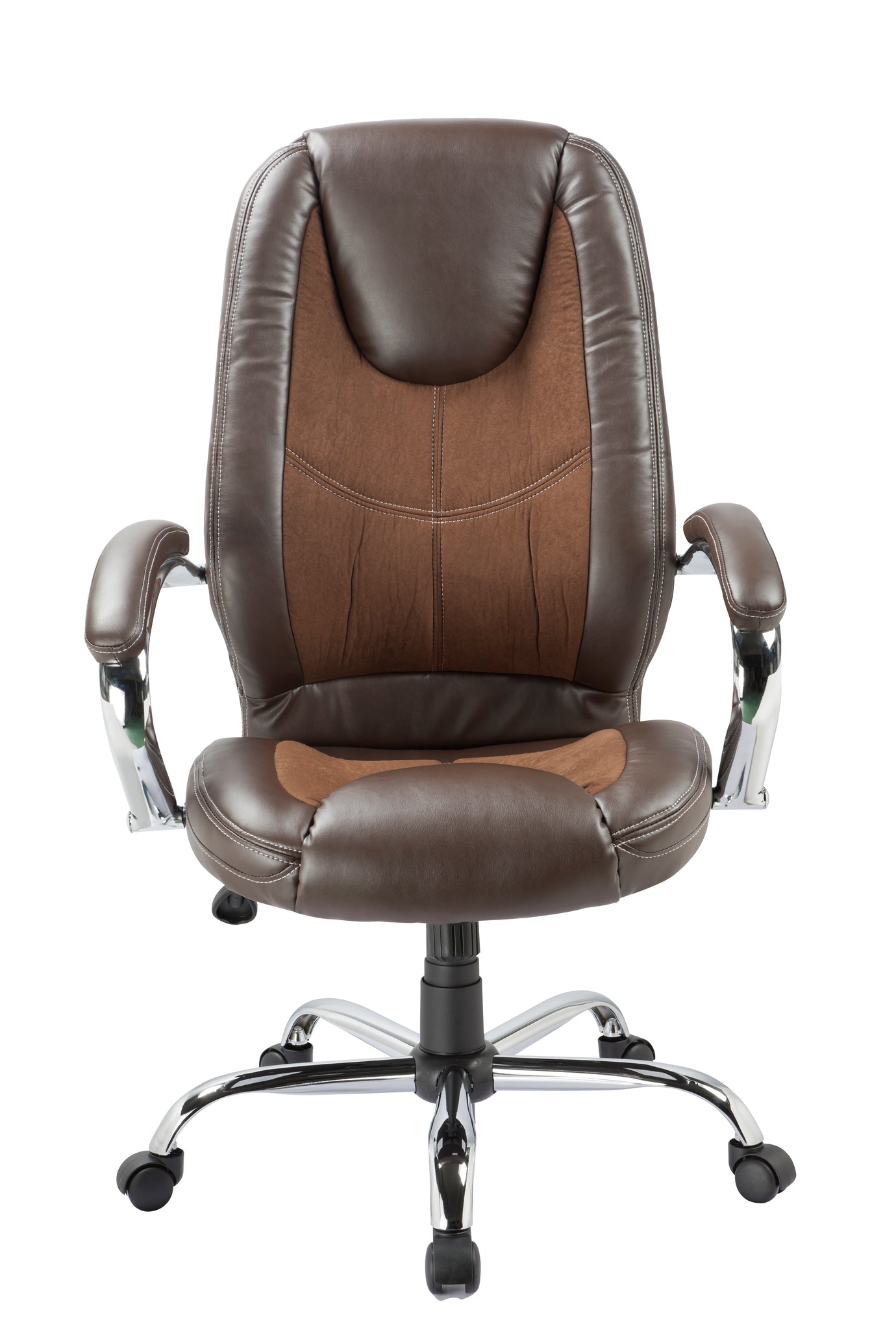 Brown Leather And Microfiber Desk Chair Desks Galore