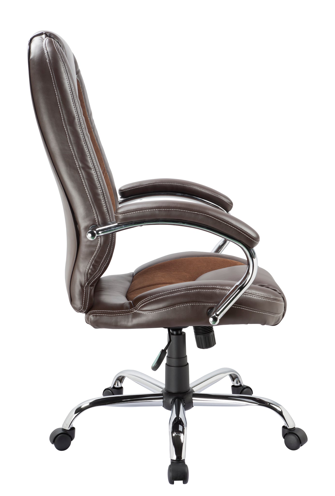 Brown Leather And Microfiber Desk Chair Desks Galore