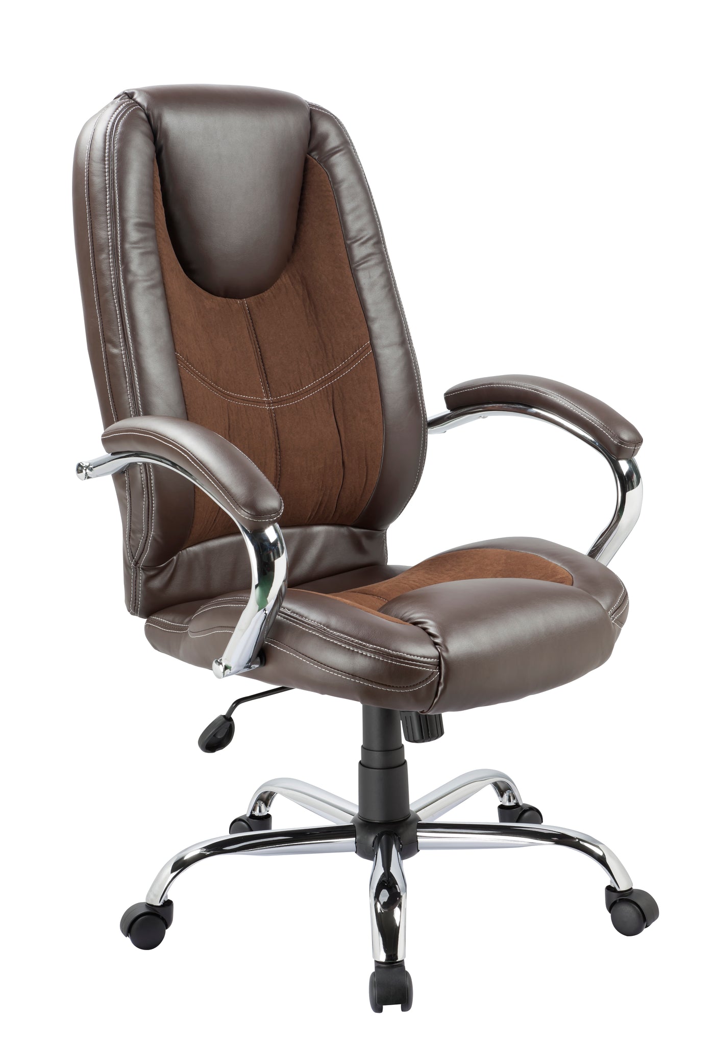 Brown Leather And Microfiber Desk Chair Desks Galore