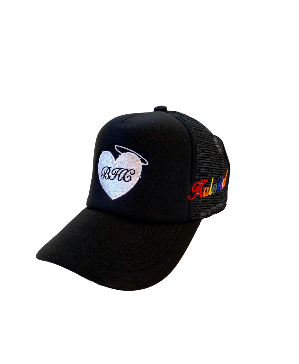 halotied trucker hat