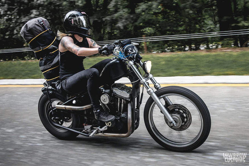 Anna Moore's Sportster with 39mm front end.