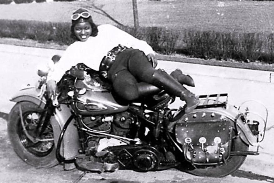 Bessie Stringfield on her Harley