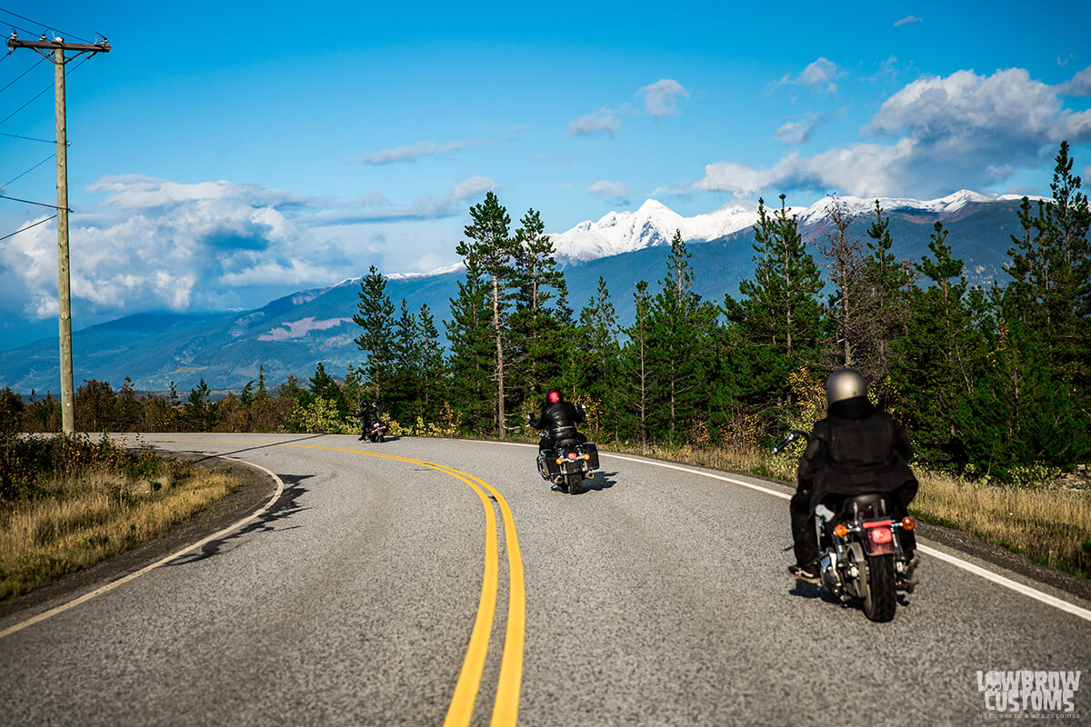 Cruising heavy in Nass Valley next to fields of volcanic rock.