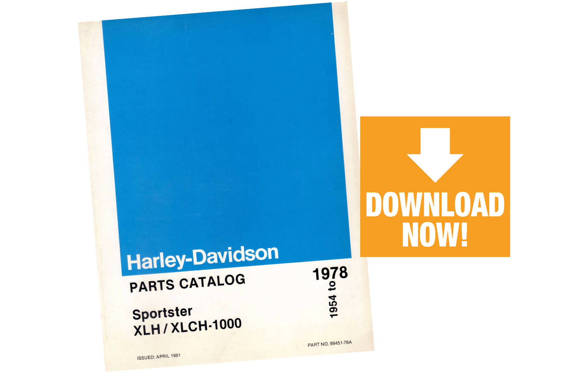 Harley-Davidson Sportster XLH XLCH 1000 1954 - 1978 Parts Catalog Book P/N 99451-78A