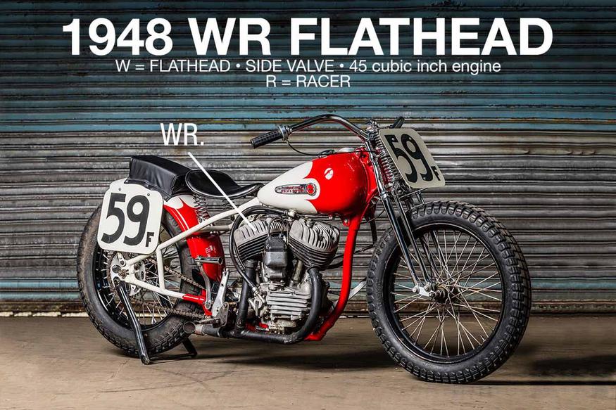 Harley Davidson model code of 1948 WR Flathead