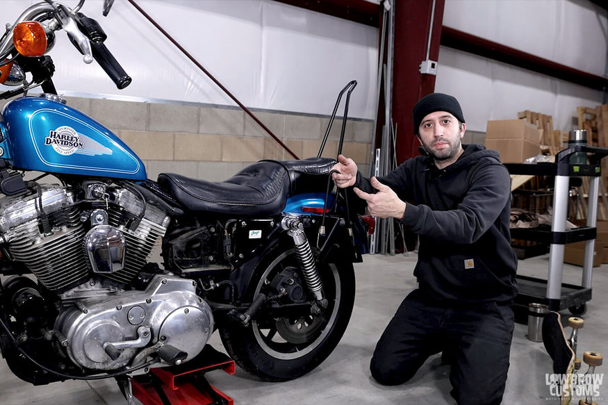 How To Install a Lowbrow Customs Skateboard Rack on a 1994-2003 Harley-Davidson Sportster-11