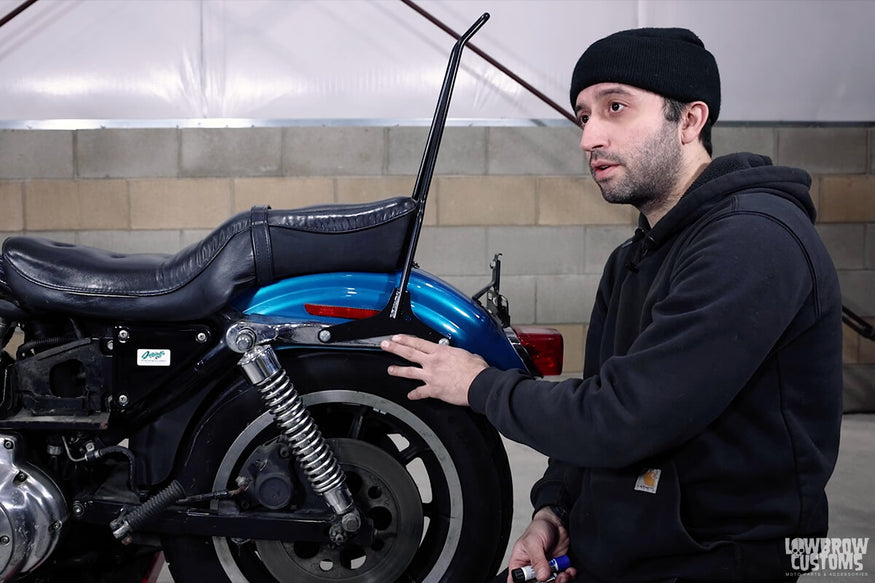 How To Install a Lowbrow Customs Skateboard Rack on a 1994-2003 Harley-Davidson Sportster-4