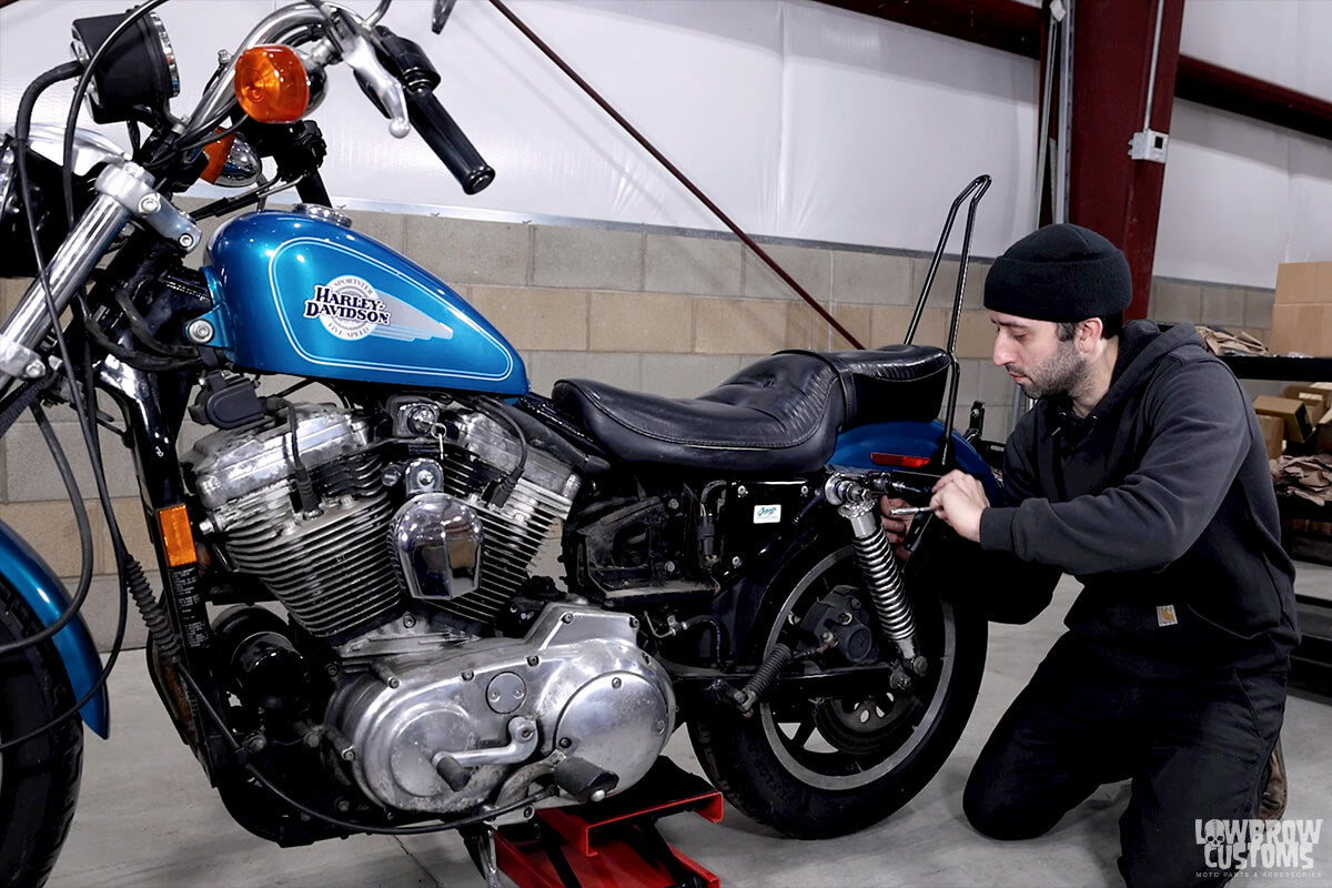 How To Install a Lowbrow Customs Skateboard Rack on a 1994-2003 Harley-Davidson Sportster-9