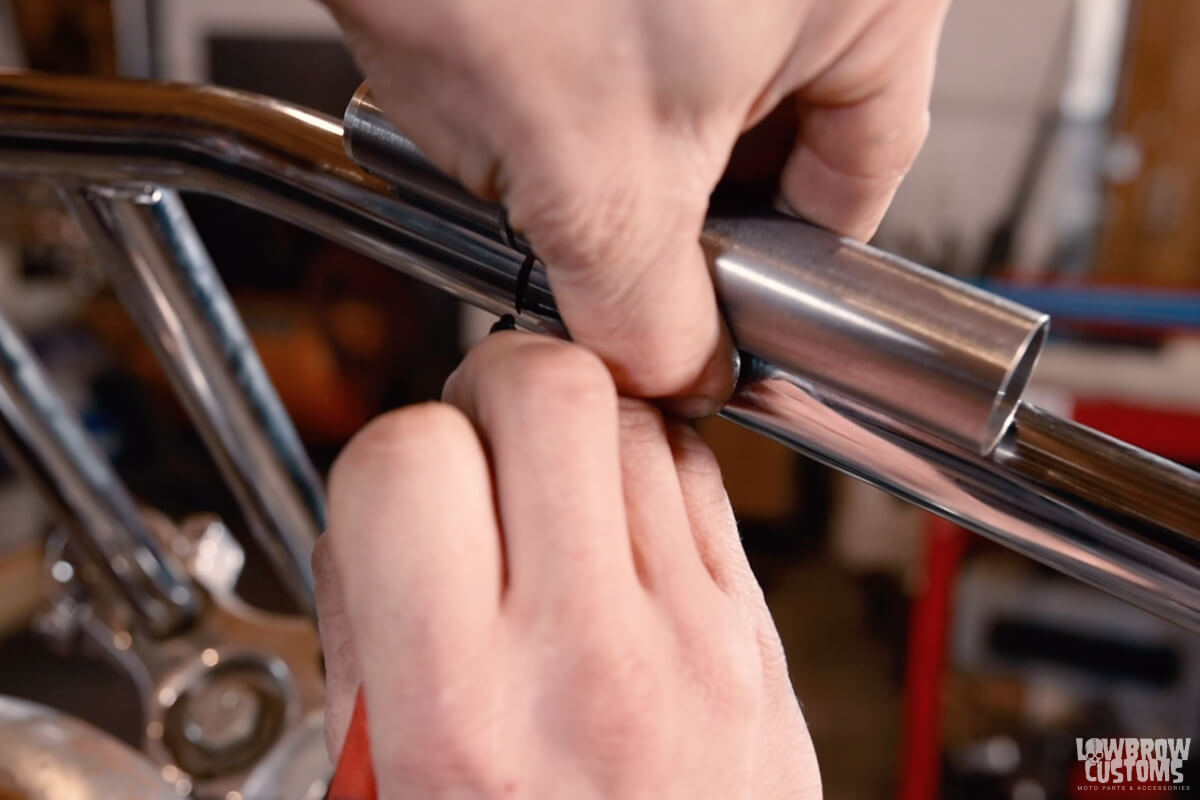 Cutting the handlebar to the proper length for installation of an internal throttle - measure from the end of the right side of the bar