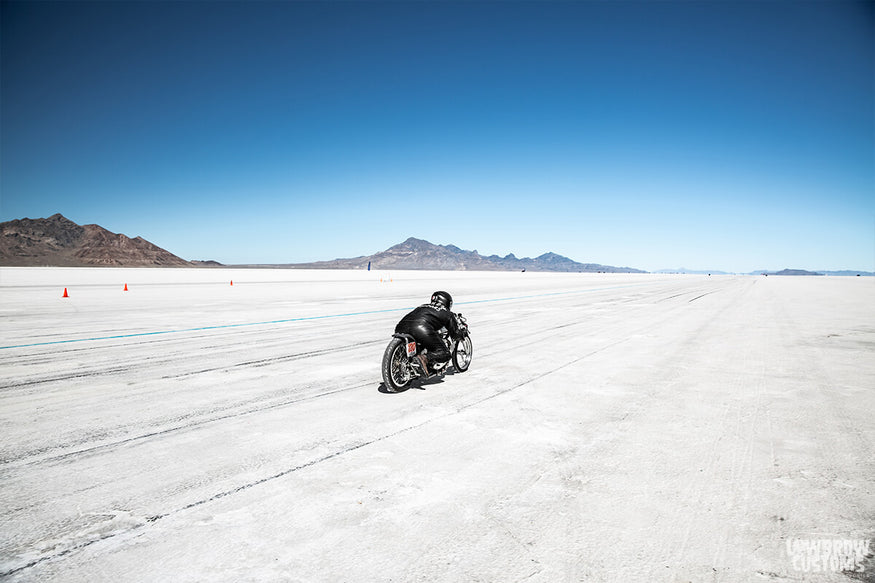 Bonneville Salt Flats racing: Kyle taking off the line.