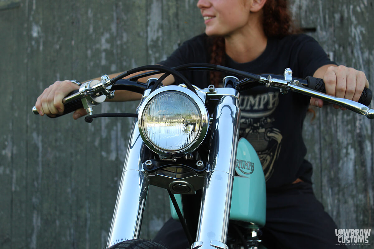 Fork Shrouds and headlight mount on 1958 Classic Triumph T20 Tiger Cub