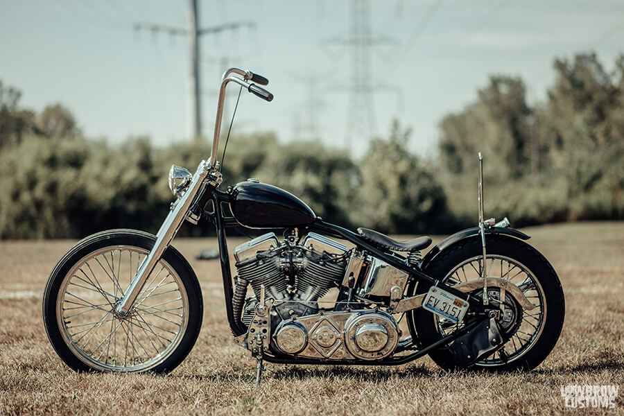Ken’s custom Harley-Davidson Panhead chopper in its final form.