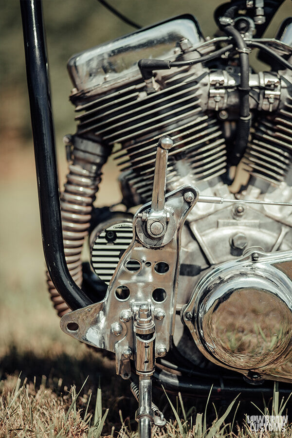 A beautiful mix of stock and custom parts help make this Panhead chopper stand out.