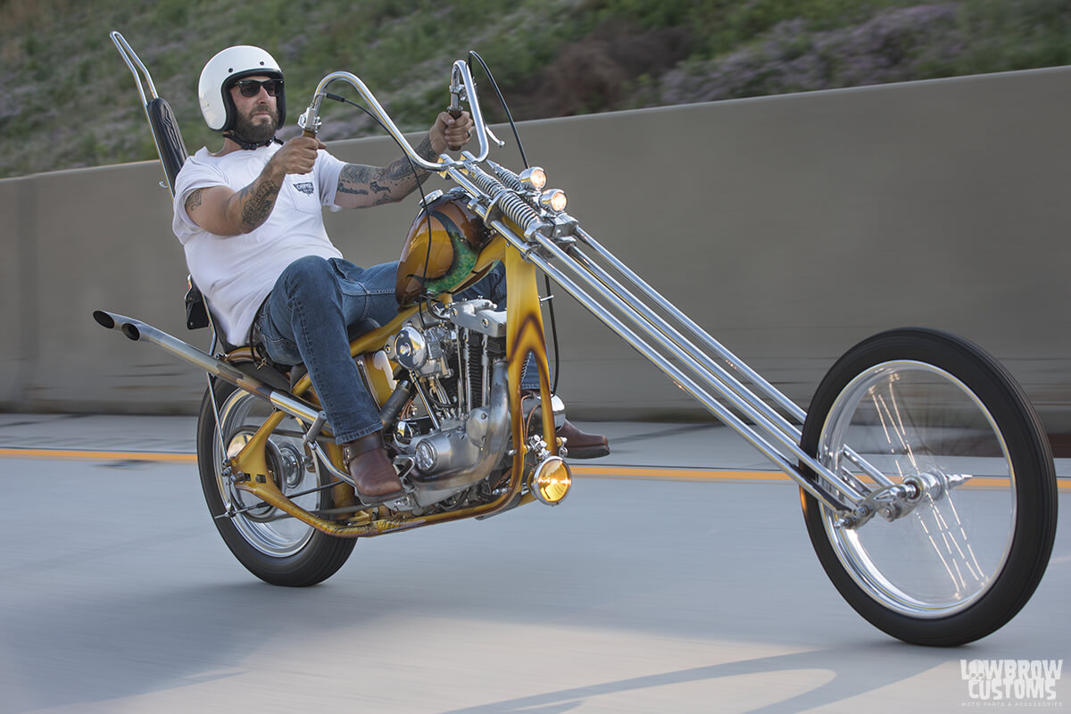 Riding down the highway with John... You can see how long that front end really is!