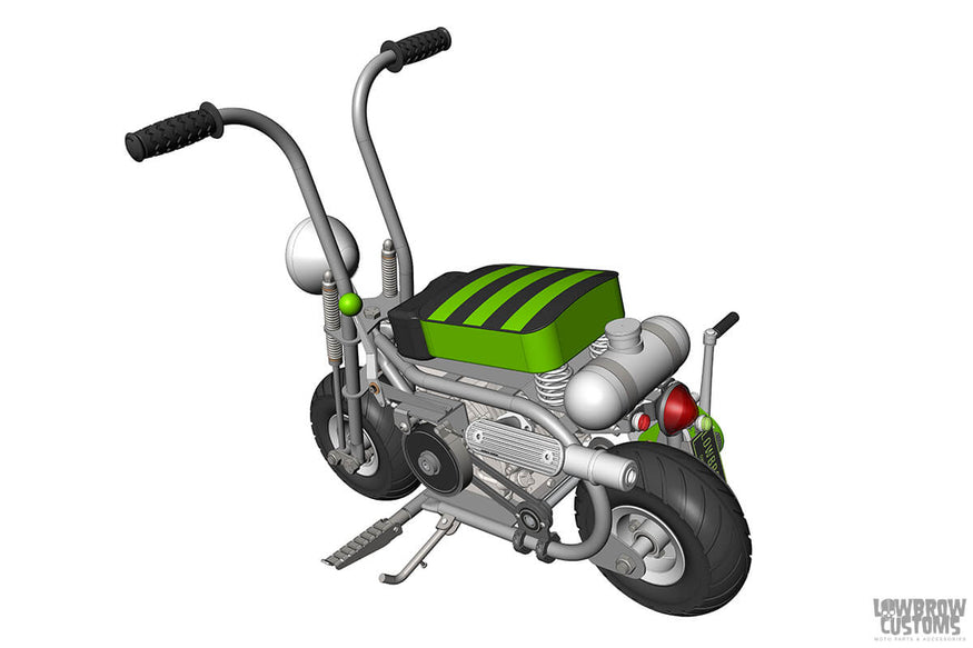 Final rendering of the Mini bike before I started building it.