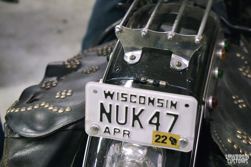 Knucklehead rebuild custom license plates