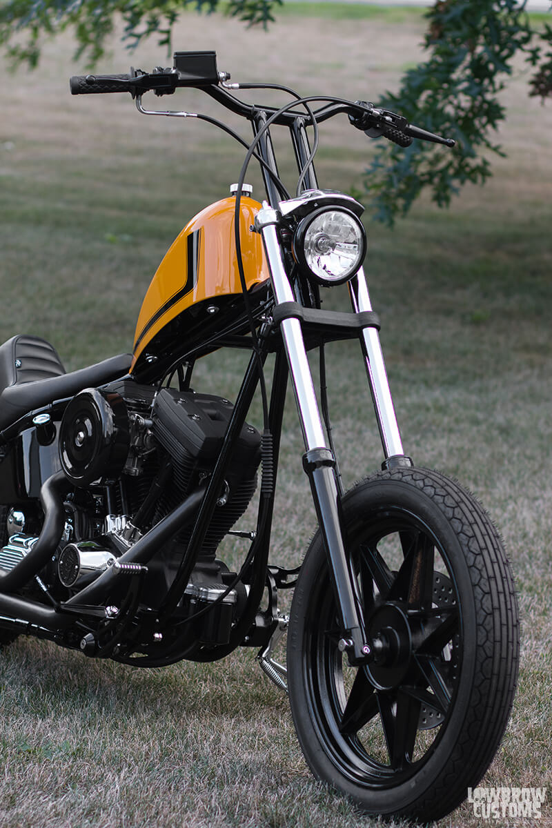 Meet Tim Statt of Gigacycle Garage And His 1992 Harley-Davidson EVO Chopper Named The Yellow Boss Chop-10