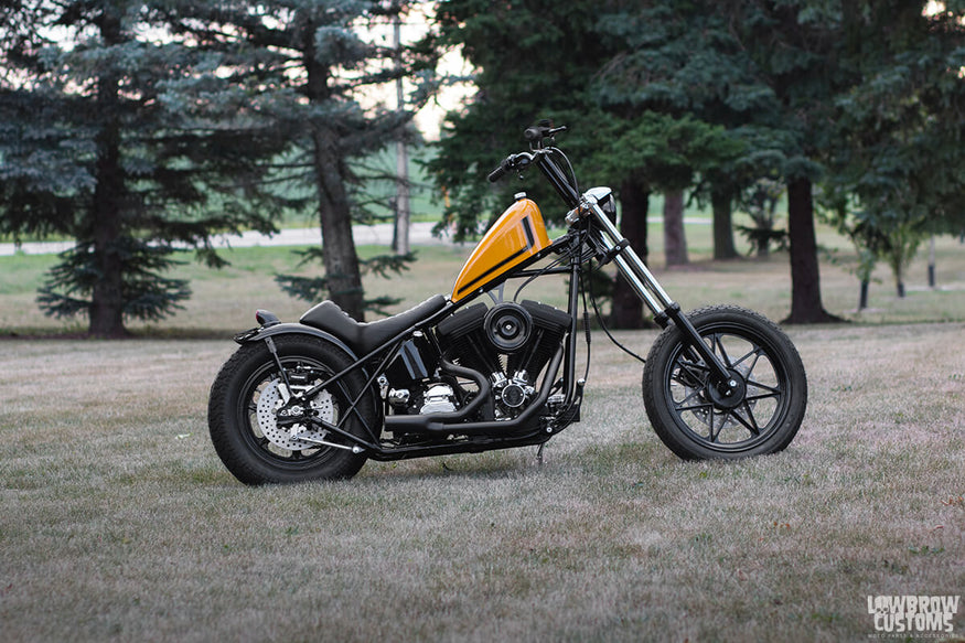 Meet Tim Statt of Gigacycle Garage And His 1992 Harley-Davidson EVO Chopper Named The Yellow Boss Chop-13