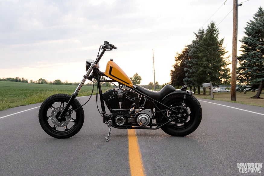 Meet Tim Statt of Gigacycle Garage And His 1992 Harley-Davidson EVO Chopper Named The Yellow Boss Chop-42