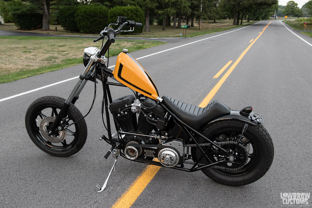 Meet Tim Statt of Gigacycle Garage And His 1992 Harley-Davidson EVO Chopper Named The Yellow Boss Chop-51