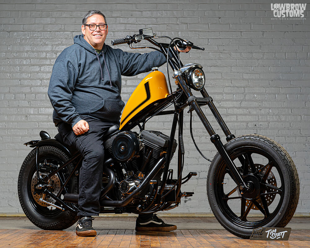 Meet Tim Statt of Gigacycle Garage And His 1992 Harley-Davidson EVO Chopper Named The Yellow Boss Chop-David-Carlo-Photo