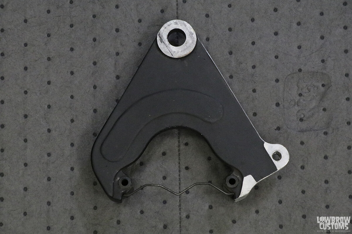 Modified stock brake bracket, ready to install.